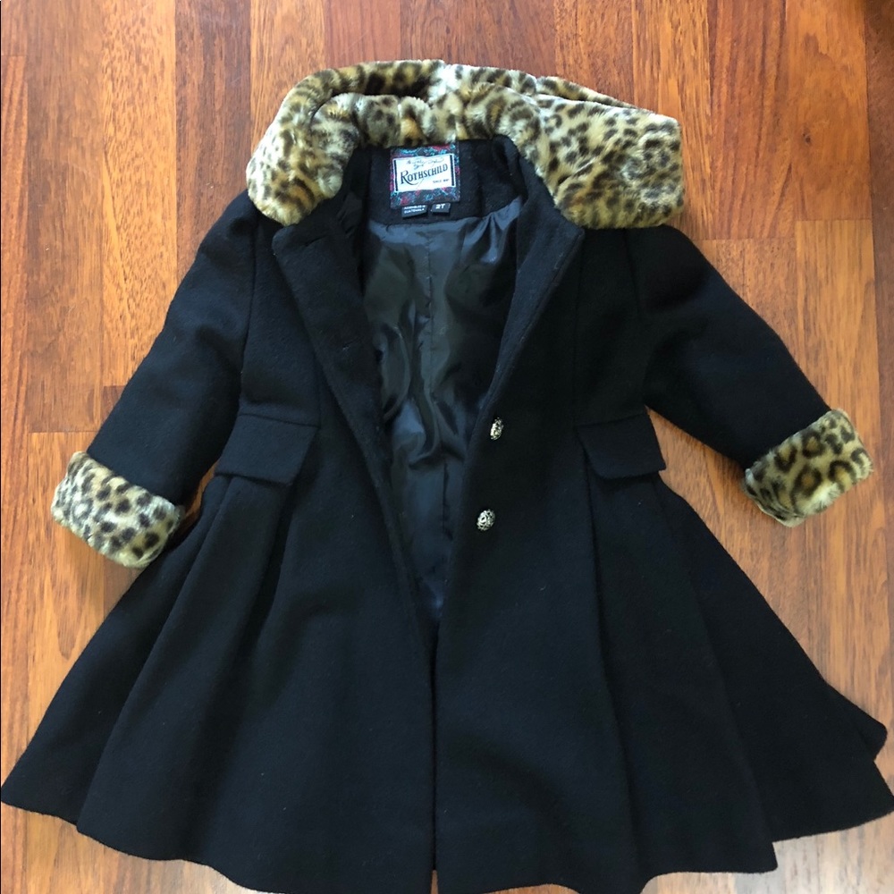 Girl’s 2T Rothschild Wool Pleated Pea Coat